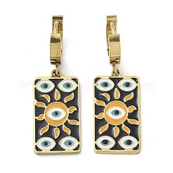 Женские серьги-кольца из нержавеющей стали 304 с эмалью&nbsp;STAS-Z105-01G-02