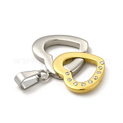 Двойные сердечные подвески с кристаллами и стразами STAS-A073-19