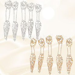 2 комплект 2 цветов готический конус железный полый протектор для пальцев на Хэллоуин BJEW-CN0001-16B