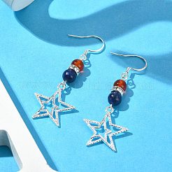 Orecchini pendenti con stella in lega di stile tibetano&nbsp;EJEW-TA00318