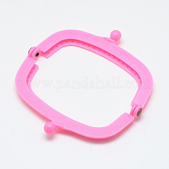 バッグクラフトテーラー裁縫用品プラスチック製がま口金具  濃いピンク  50x85x12mm  穴：1.5mm&nbsp;FIND-T007A-09