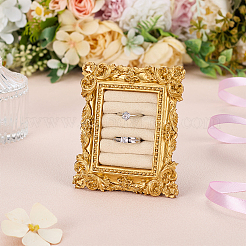 Винтажная смола с тканевыми кольцами&nbsp;RDIS-WH0016-19A