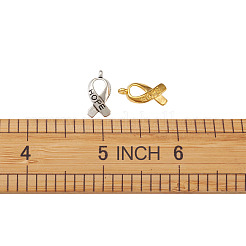 Сплавочные подвески ленты символа борьбы против рака молочной железы со словом 