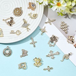 40шт 20 стиля подвески из сплава со стразами&nbsp;FIND-YW0009-04