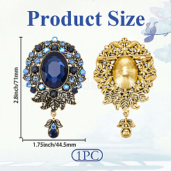 Broche rétro en alliage et strass en forme de larme (1 pièce) pour femme&nbsp;JEWB-SP0001-17B