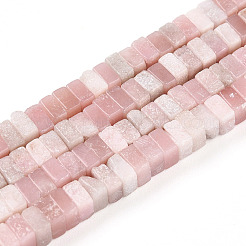 天然石ピンクオパールビーズ連売り  正方形  2~2.5x4~4.5x4~4.5mm  穴：0.8mm  約146~150個/連  14.76~15.16''（37.5~38.5センチメートル）&nbsp;G-T140-49C