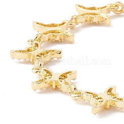 Bracelet à maillons papillon en zircone cubique transparente&nbsp;BJEW-I301-09G