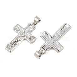 Pendentifs en laiton de Pâques sertis de micro-pavés de zircone cubique transparente&nbsp;CU-CBADC6C-09P-02