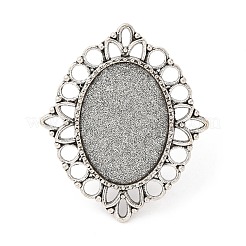Старинные регулируемые железные компоненты цветок палец кольцо сеттинги ободок сплав кабошон X-PALLOY-O036-03AS