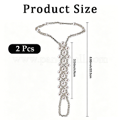 PP＆ABSプラスチックパールストレッチトゥリングアンクレットビキニ用  ホワイト  8-7/8インチ（225mm）&nbsp;AJEW-WH20121-30