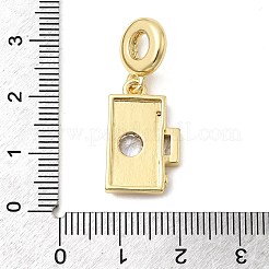 Европейские подвески-подвески из латуни с паве из прозрачного кубического циркония KK-C137-15G