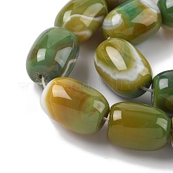 Нити бусин из натурального полосатого агата/полосатого агата (окрашенного и нагретого)&nbsp;G-H324-01B