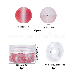 DIY 合成ムーンストーン ビーズ ストレッチ ブレスレット メイキング キット  弾性糸で  レッド  ビーズ：8mm  穴：1mm  100個/箱&nbsp;DIY-SC0012-84G