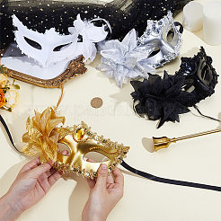 4 шт. двухцветных маскарадных масок из полипропилена и страз&nbsp;AJEW-OC0014-99