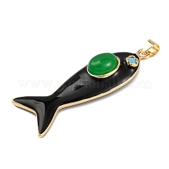 Рыба из латуни микро проложить Цирконом подвески&nbsp;KK-K408-49G-01