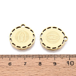 Религиозные плоские круглые подвески из нержавеющей стали 304&nbsp;STAS-T073-04G