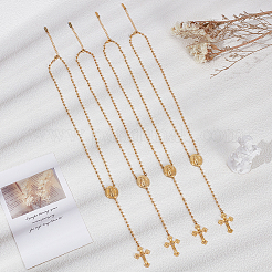 4 шт. латунный кулон с крестом Иисуса&nbsp;NJEW-GO0001-16