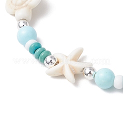 3шт. браслеты из синтетической окрашенной бирюзы и натурального хаулита для женщин&nbsp;BJEW-JB11794