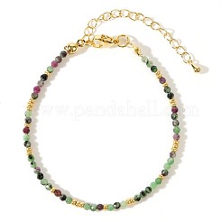 Bracciali in stile bohémien con perline rotonde in pietre preziose naturali miste per le donne&nbsp;YR2186-4