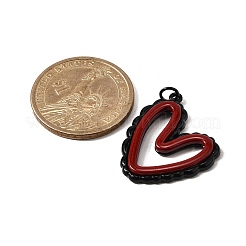 10 шт. подвесные украшения из сплава с двойным экраном красного и черного цвета&nbsp;PALLOY-JF04030