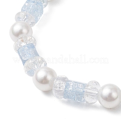 Браслеты из хрустального стекла и ракушек с бисером и бусинами из жемчуга для женщин&nbsp;BJEW-JB12384-02
