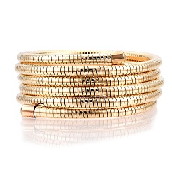 Железные круглые змеиные цепи обертывают браслеты-манжеты BJEW-T022-02G