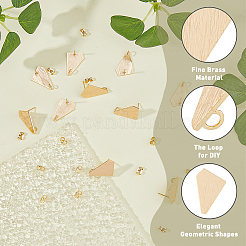 16 шт. многоугольная латунная фурнитура для сережек-гвоздиков&nbsp;KK-FH0006-79