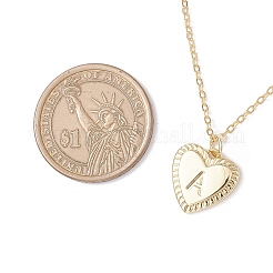 Colliers à chaîne en laiton avec pendentif en forme de cœur et de lettre&nbsp;NJEW-JN05377-01