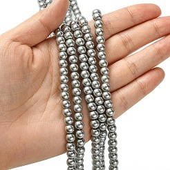 Экологичные нити жемчужных бусин из окрашенного стекла&nbsp;LS-HY-A008-6mm-RB035