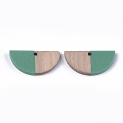 Полукруглые подвески из смолы и дерева&nbsp;RESI-S358-54D