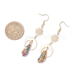 Натуральный кварц кристалл болтающийся серьги&nbsp;EJEW-JE06409