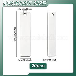 20 шт. 201 нержавеющая сталь прямоугольная штампованная пустая подвеска для бирки&nbsp;STAS-UN0063-43