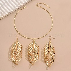 Комплекты из чокеров и висячих серег из сплава листьев&nbsp;FS-WGB49A6-01