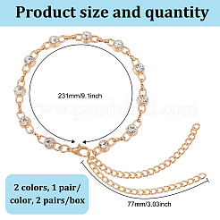 2 пара цепочек из двухцветного сплава со стразами для шнурков FIND-GO0002-23