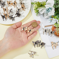 12 пара двухцветных джинсовых булавок-бабочек из сплава с регулируемой пряжкой FIND-HS0001-82