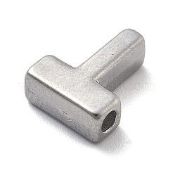 304ステンレススチールチャーム  レターチャーム  文字t  9.5x7.5x3mm  穴：1.6mm&nbsp;STAS-R138-07P-T