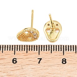 Messing Micro Pave klare Zirkonia Ohrstecker&nbsp;EJEW-F405-16G