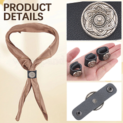6 Stück PU-Leder mit Schalclips aus Legierung&nbsp;FIND-CL0001-84B