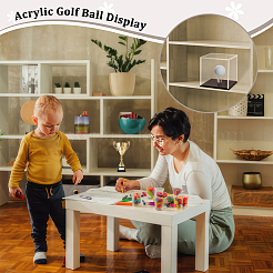 Vetrina per palline da golf in acrilico trasparente quadrato&nbsp;ODIS-WH0099-18