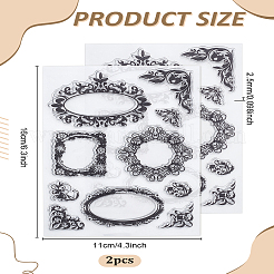 Transparentes Silikon-Scrapbookpapier für Vintage-Pflanzen-Scrapbooking-Ornament&nbsp;DIY-WH0678-55C