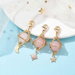 Подвески из латуни из натуральных драгоценных камней&nbsp;HJEW-JM01817