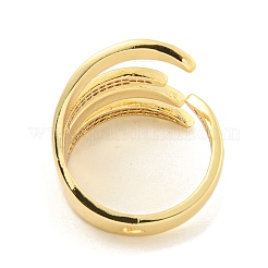 Открытые манжеты из латуни с микропаве и прозрачным цирконием для женщин RJEW-L121-005G