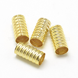 I dreadlocks di ferro perline la decorazione dei capelli, polsini a spirale, colonna, oro, 15x10mm, Foro: 9 mm