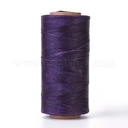 Cordón de poliéster encerado, cordón de micro macramé, hilo de coser encerado, piso, añil, 0.8mm, alrededor de 284.33 yarda (260 m) / rollo