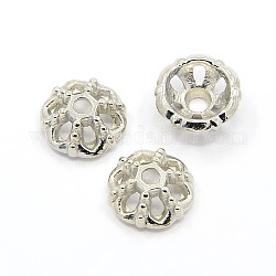 Alloy Flower Bead Caps & Cones, Gunmetal, 9x4mm, Hole: 1mm