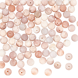 OLYCRAFT 100 Pcs Round Natural Sunstone Beads 6mm Round Smooth Gemstone Beads Crystal Energy Loose Beads for Jewelry Bracelet Necklace Earring Making DIY Craft