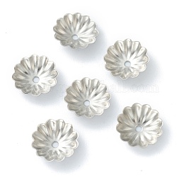 304 protezioni tallone in acciaio inox, multi-petalo, fiore, colore acciaio inossidabile, 10.5x3mm, Foro: 1.2 mm