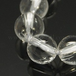 Natürlichem Quarz-Kristall-Perlen Stränge, Bergkristallperlen, Runde, 12 mm, Bohrung: 1 mm, ca. 16 Stk. / Strang, 7.5 Zoll