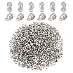 Nbeads ccb bails de tube en plastique, cautions en boucle, rondelle perles bélière , platine, 11x5x8mm, Trou: 1.5mm, 600 pcs / boîte