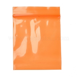 Однотонные полиэтиленовые пакеты с замком на молнии, закрывающиеся маленькие сумки для хранения ювелирных изделий, мешок с самоуплотнением, верхнего уплотнения, прямоугольные, оранжевые, 8x6cmm, односторонняя толщина: 2.7 мил (0.07 мм), около 90~100 шт / упаковка